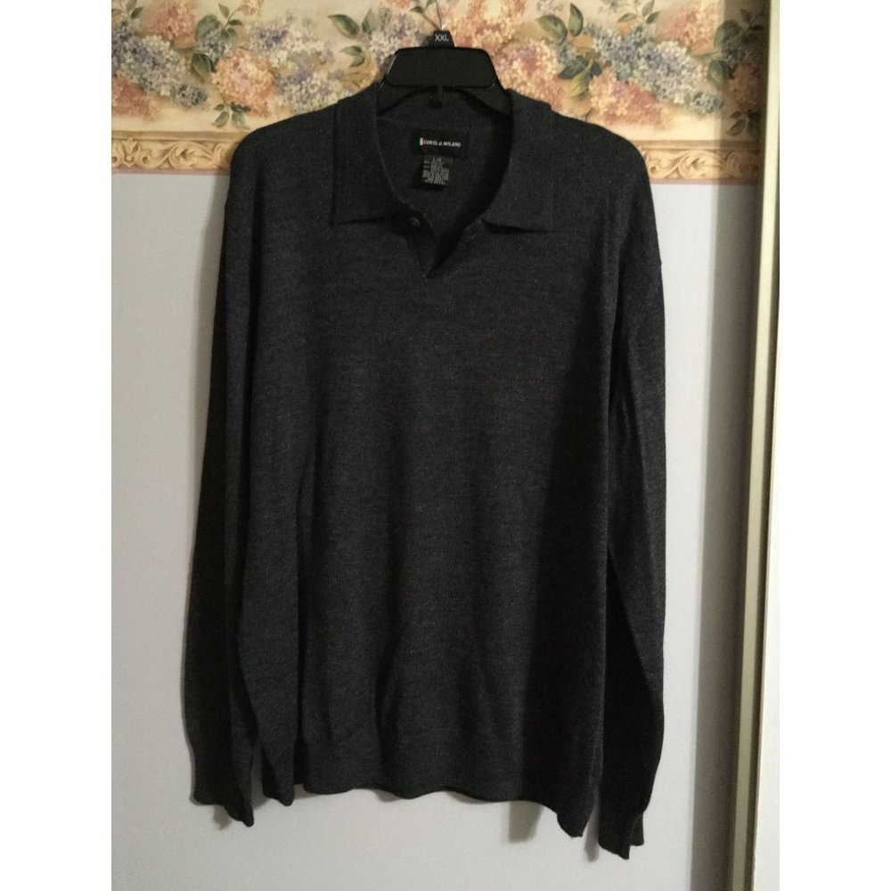 Conte Di Milano Large Grey Wool Lightweight Casual Business Occasion Sweater